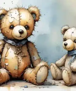 Old teddy bears paint by number