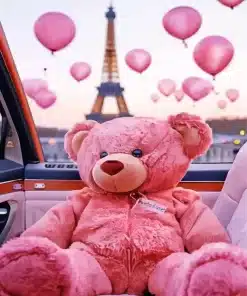 Pink teddy bear paint by number