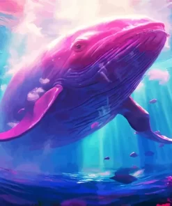 Pink whale paint by number