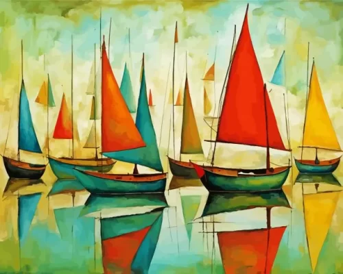 Sailboats Art paint by numbers