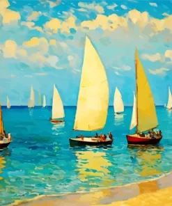 Sailboats art paint by numbers