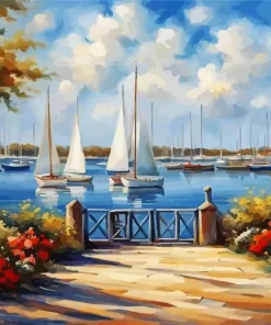 Sailboats by sea paint by number