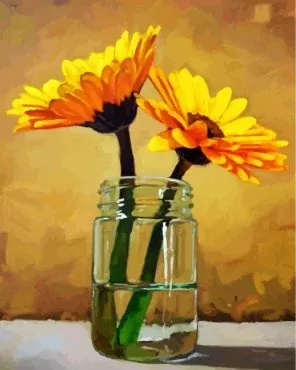 Sunflowers-In-Glass-easy-paint-by-numbers