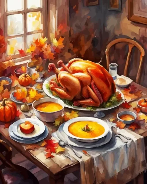 Aesthetic Thanksgiving Table Paint by Number