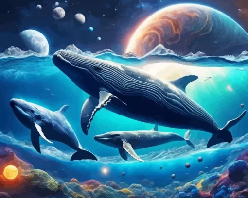 Three whales paint by number