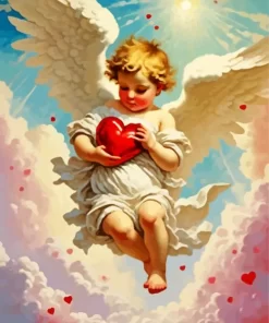 Valentine day cupid paint by numbers