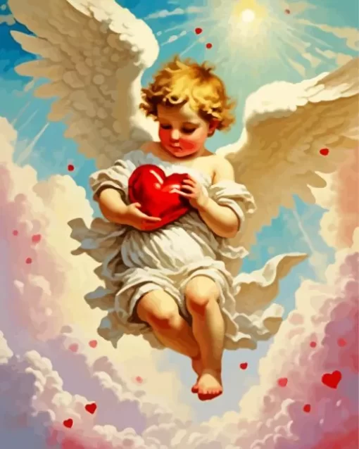 Valentine day cupid paint by numbers