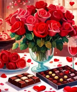 Valentine day paint by numbers