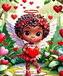 Valentines Cupid paint by number