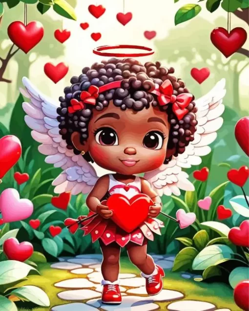 Valentines Cupid paint by number