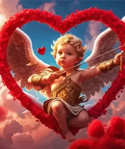 Valentines day angel paint by numbers