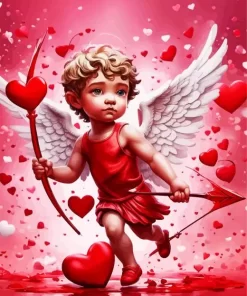 Valentines day cupid paint by number