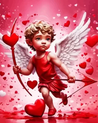 Valentines day cupid paint by number