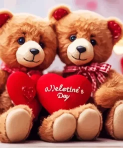 Valentines teddy bears paint by numbers