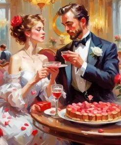 Victorian Valentines Day paint by number