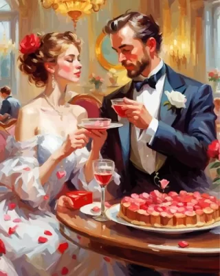 Victorian Valentines Day paint by number