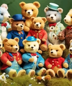 Victorian teddy bears paint by numbers