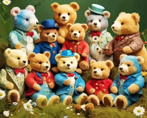 Victorian teddy bears paint by numbers