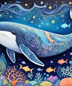 Whale Art paint by number