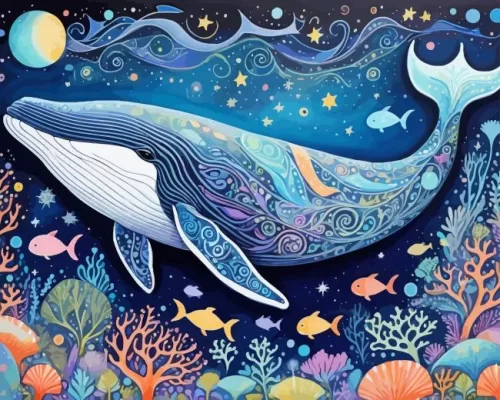 Whale Art paint by number