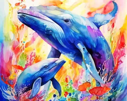 Whale and calf paint by number