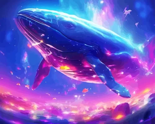 Whale in space paint by numbers