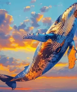 Whale in the sky paint by number