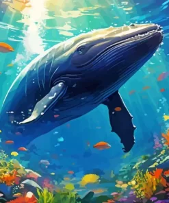 Whale undersea paint by number