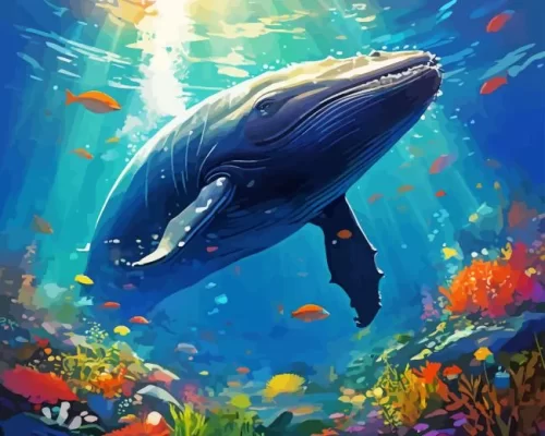 Whale undersea paint by number