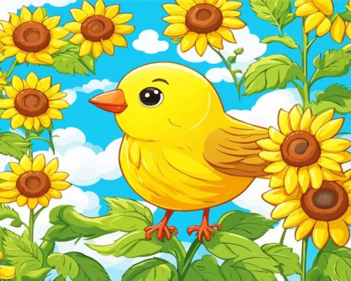 Yellow Bird Paint by Number