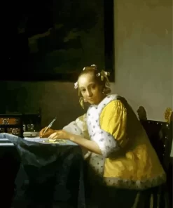 A Lady Writing A Letter Paint by Number