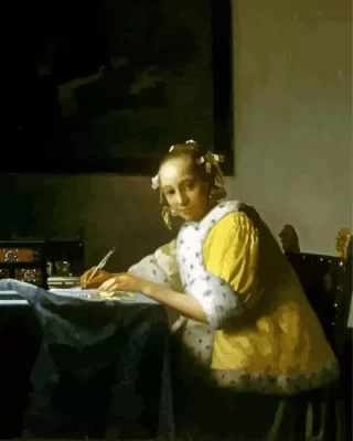 A Lady Writing A Letter Paint by Number