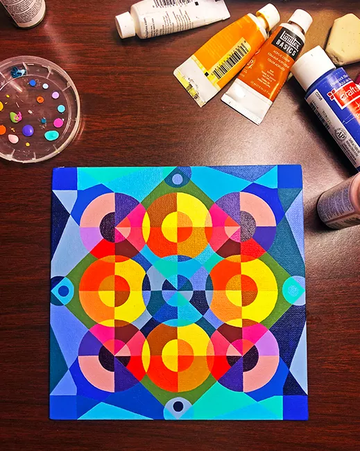 Embrace the Bold World of Geometric Shapes Abstract Acrylic painting