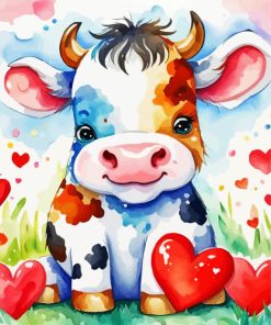 Adorable Cow Paint by Number