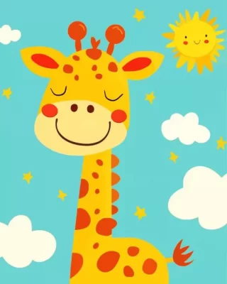 Adorable Giraffe Paint by Number