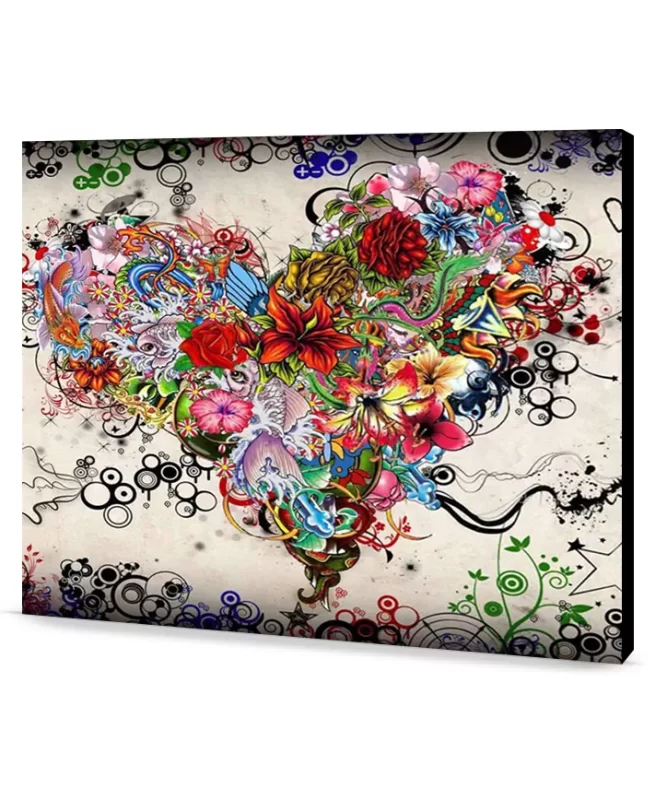 Abstract Floral Heart advanced paint by numbers