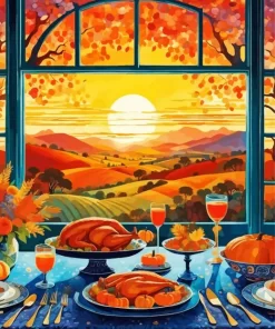 Aesthetic Thanksgiving Art Paint by Number