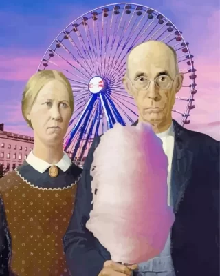 American Gothic Couple Paint by Number