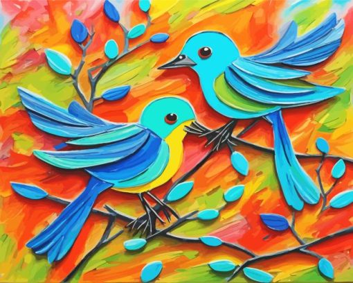 Blue Birds Paint by Number