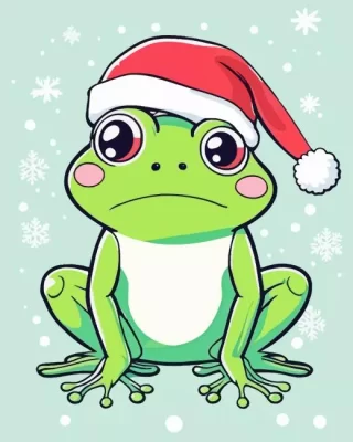 Christmas Frog Paint by Number