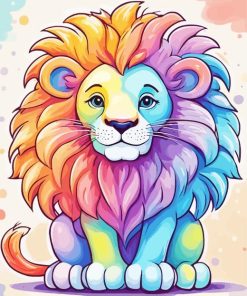 Colorful Lion Paint by Number