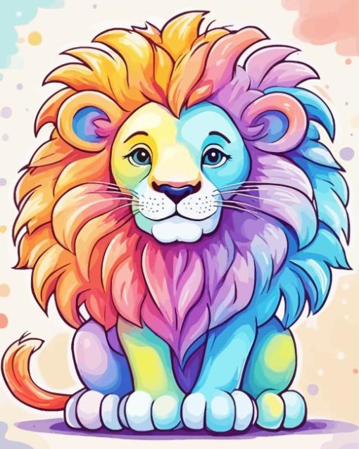 Colorful Lion Paint by Number