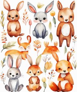 Cute Animals Nursery Paint by Number