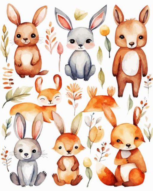 Cute Animals Nursery Paint by Number