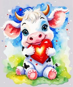 Cute Cow Art Paint by Number