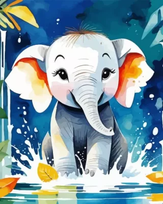 Cute Elephant Paint by Number