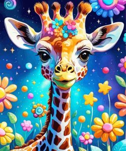 Cute Giraffe Art Paint by Number