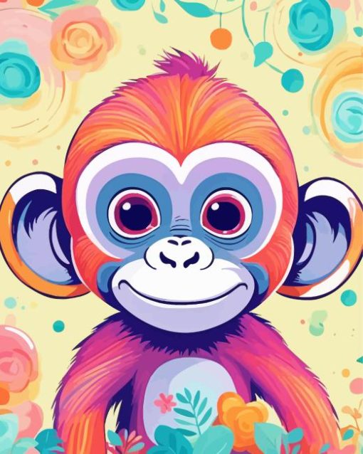 Cute Monkey Paint by Number