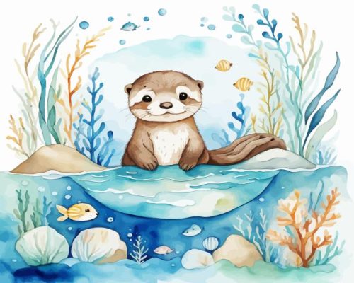 Cute Otter Paint by Number