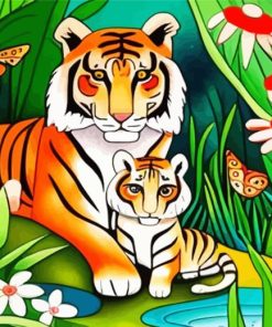 Cute Tigers Paint by Number